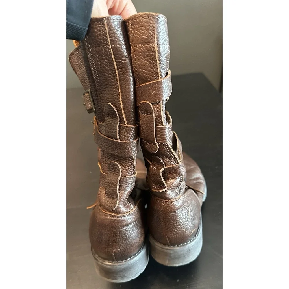 Steve Madden Banddit‎ Belted Biker Boots Brown Women's *Size 10
